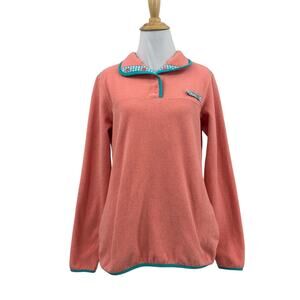Columbia Jacket Womens M Medium Harborside Fleece Pullover Snap Buttons Pocket